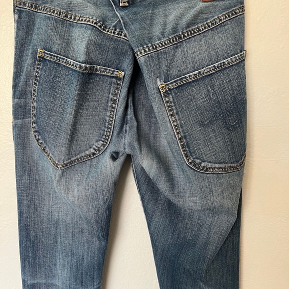 R13 CrossOver Asymmetric Denim Slouchy Stretch Jeans - Picture 12 of 16